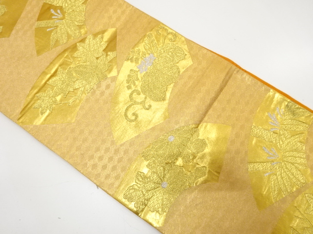 JAPANESE KIMONO / ANTIQUE FUKURO OBI / SILK / WOVEN JIGAMI PATTERN